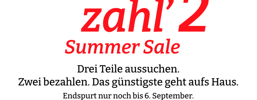 nimm 3 zahl 2 – drei Teile aussuchen. Zwei bezahlen. Das günstigste geht aufs Haus.